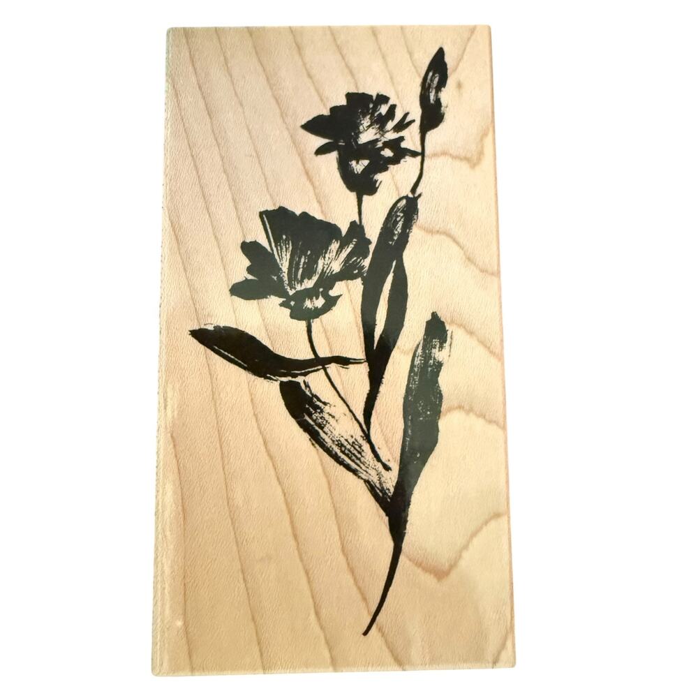 Penny Black 2004 Brushstroke Carnation Flower EUC 2831K Rubber Stamp